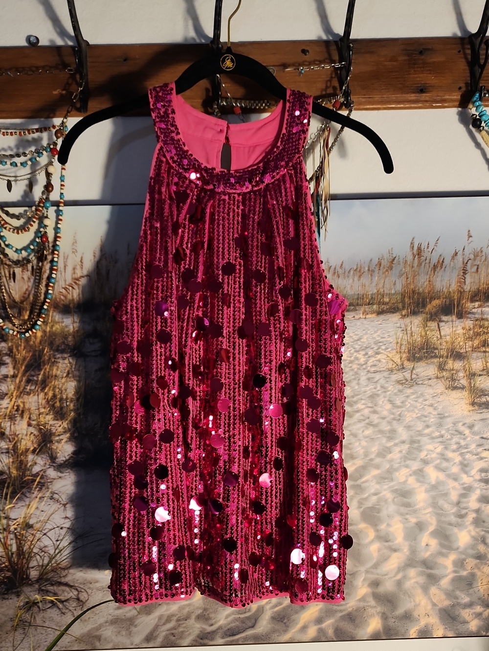 Grace Karin Hot Pink Sequin Halter Party Dress for Girls